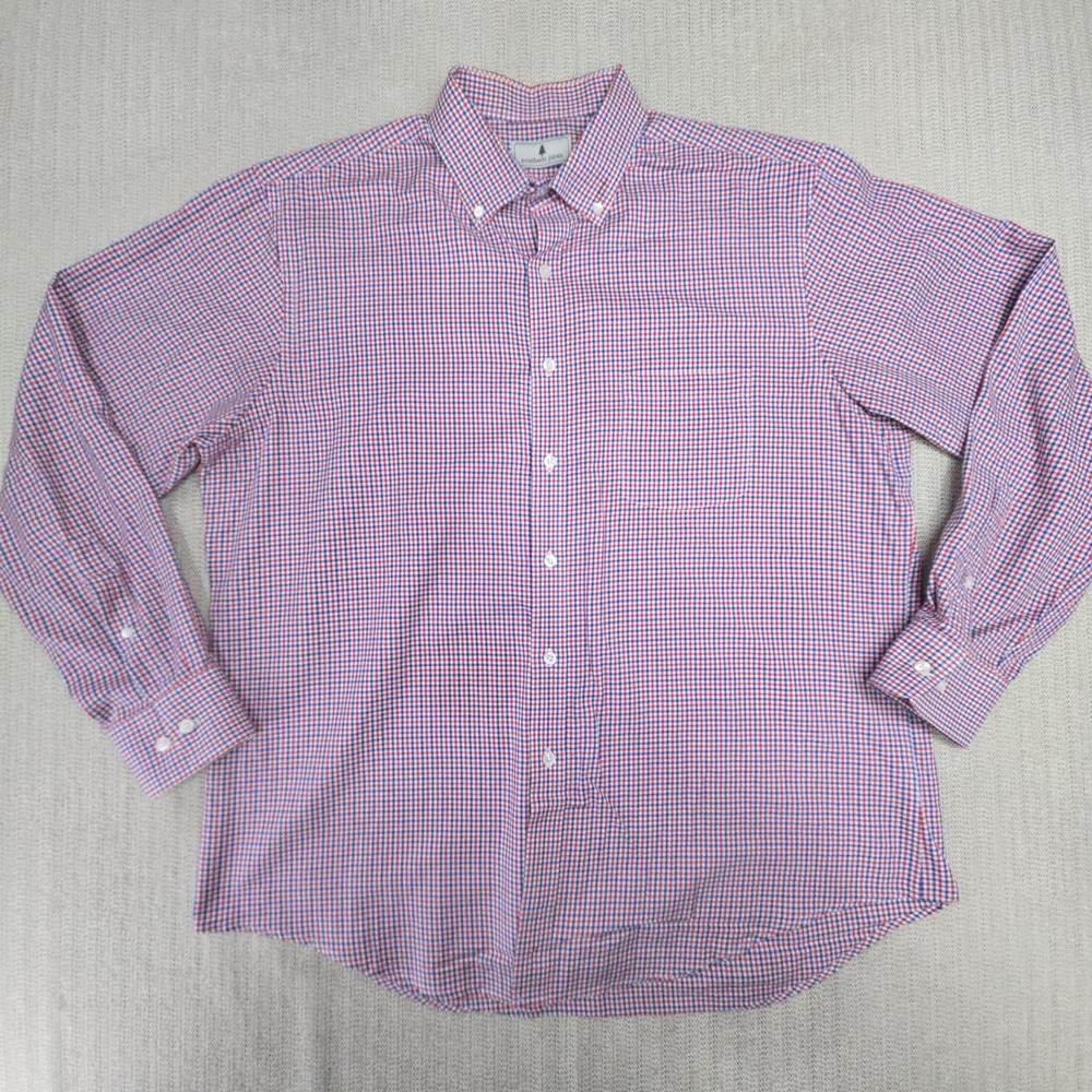 Southern Pines Shirt Mens XL Red Blue Check Long Sleeve Button Down Casual